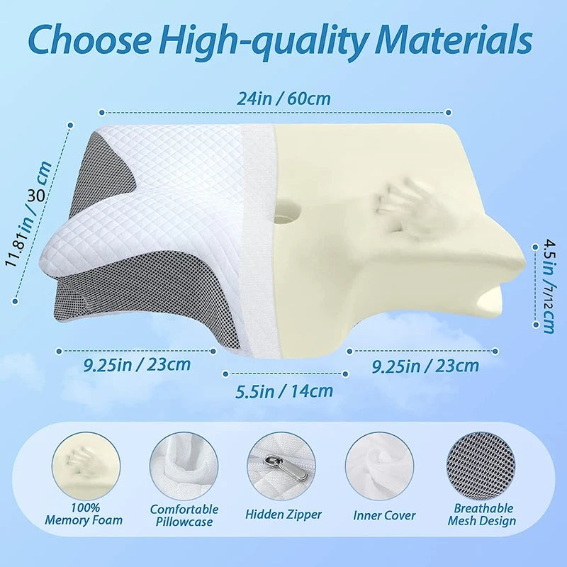 Almohada Cervical Viscoelástica Ergonómica | Alivio Dolor de Cuello y Cervicales al Dormir