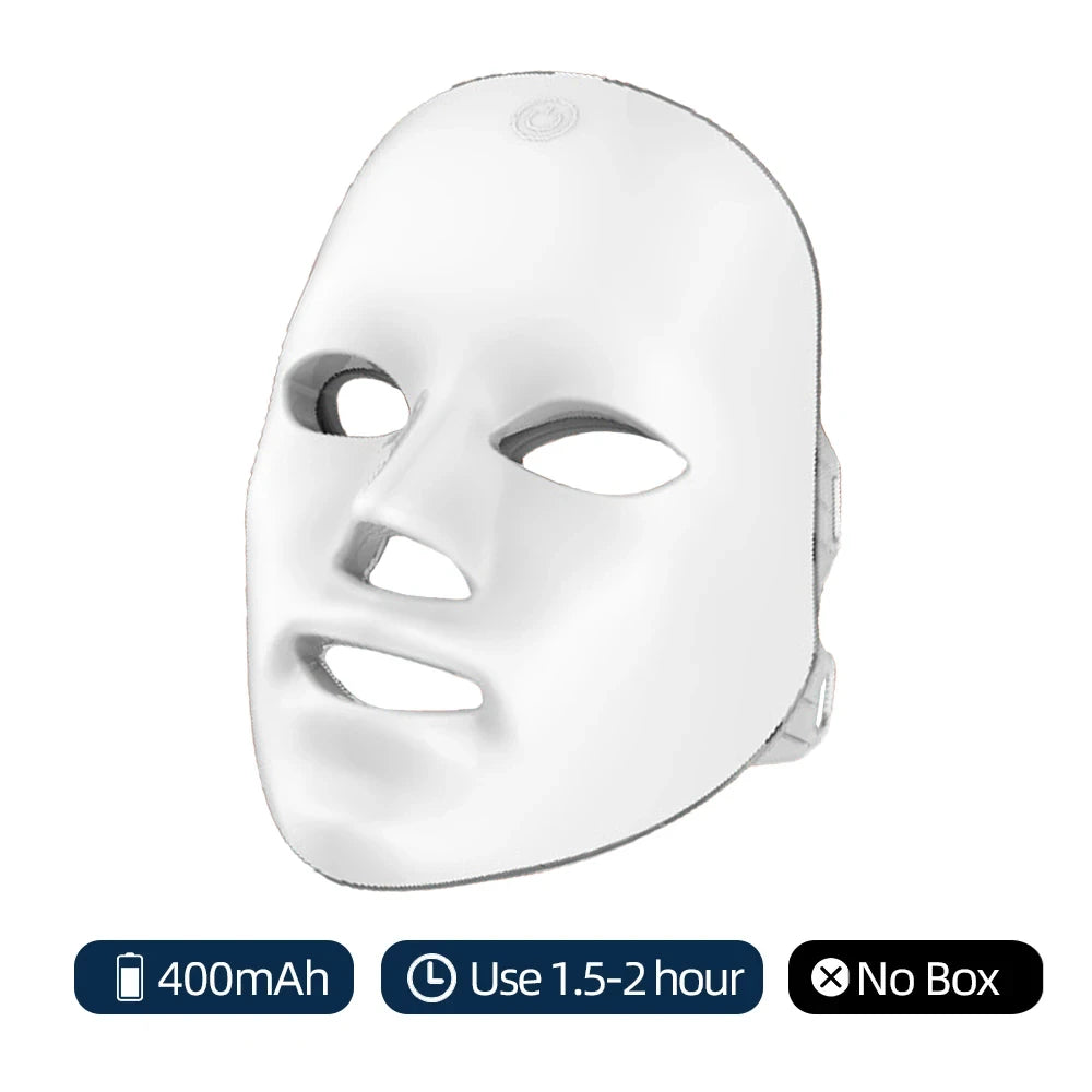 Mascarilla LED Facial Recargable 7 Colores | Fototerapia para Acné, Arrugas y Rejuvenecimiento