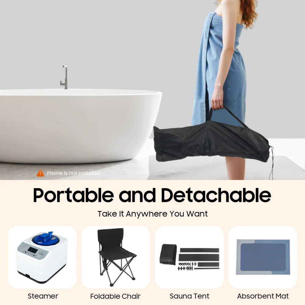 Sauna Portátil de Vapor para Casa | Detox, Pérdida de Peso y Relajación Muscular Profunda